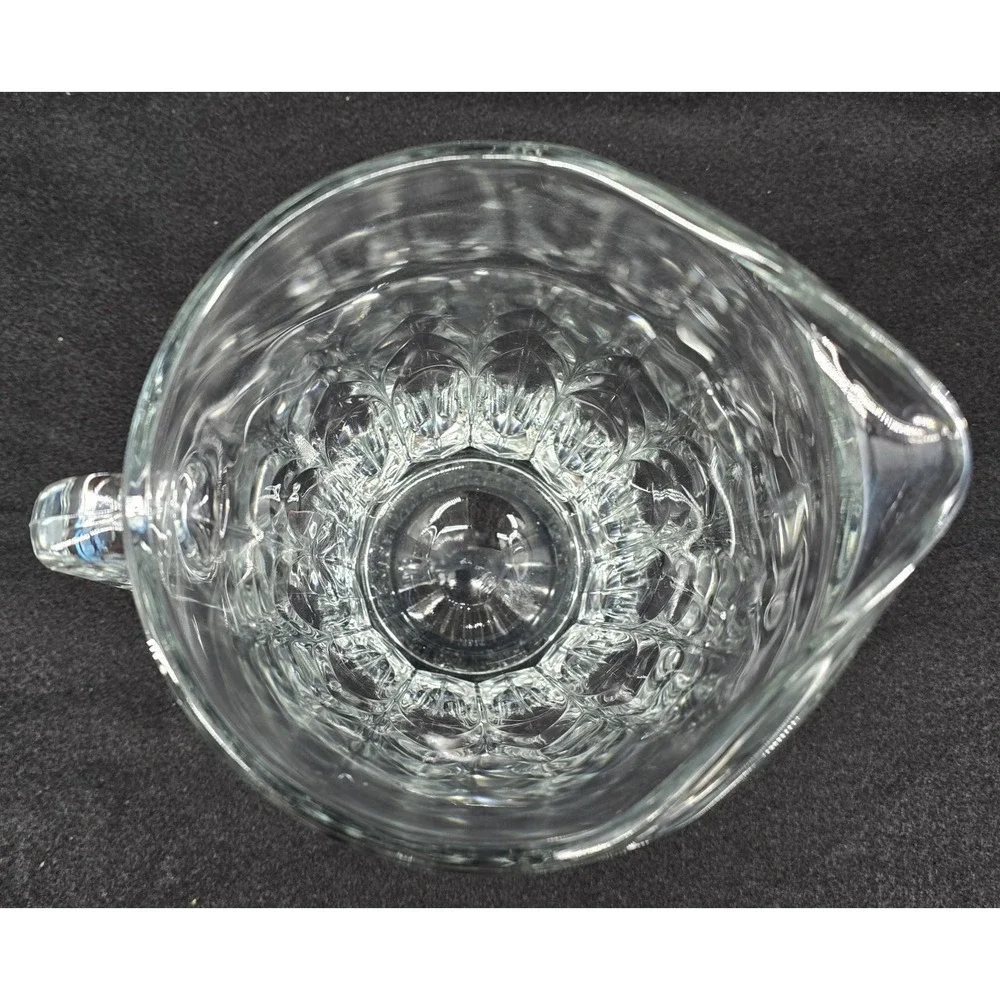 Vintage Italy Fluted Crystal Glass‎ Pitcher Heavy Juice Beverage Water Lipped 9